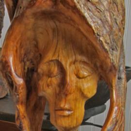John Clarke: 'sleeper', 2006 Wood Sculpture, Abstract Figurative. Artist Description: A sleeping dreamer rests within a black cherry burl...