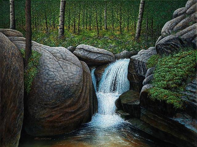 James Hildebrand  'Elephant Rock Falls', created in 2017, Original Painting Oil.