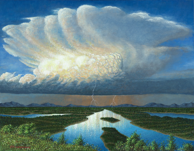 James Hildebrand  'Stormy Night In The Rockies', created in 2021, Original Painting Oil.