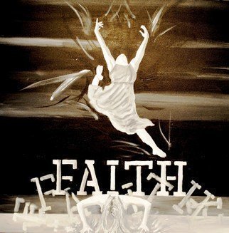 Jim Lively: 'Leap of Faith', 2010 Acrylic Painting, Surrealism.         acrylic on canvas, part of the Black and White series                                                        ...