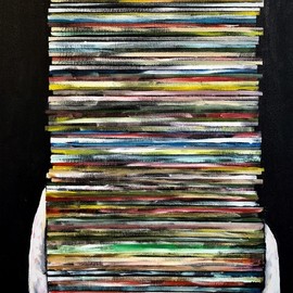 Jim Lively: 'heavy metal', 2018 Acrylic Painting, Surrealism. Artist Description: Vinyl, records, contemporary...