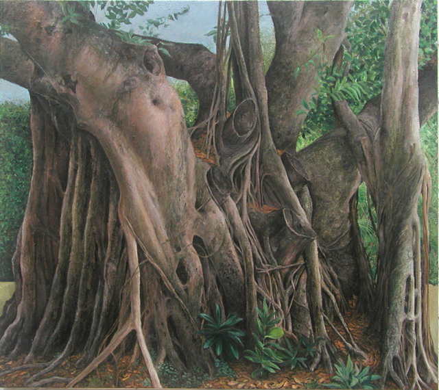 Artist Jim Morin. 'Banyan Tree Columbus ' Artwork Image, Created in 2002, Original Painting Oil. #art #artist