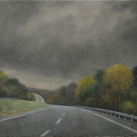 approaching storm highway By James Morin