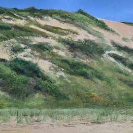 James Morin: 'dune on cape cod', 2021 Oil Painting, Beach. Artist Description: Towering dune rises above a beach...