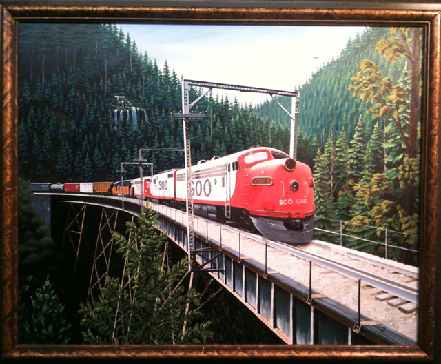 Artist Jimmy Wharton. 'Soo Train Line' Artwork Image, Created in 2010, Original Watercolor. #art #artist