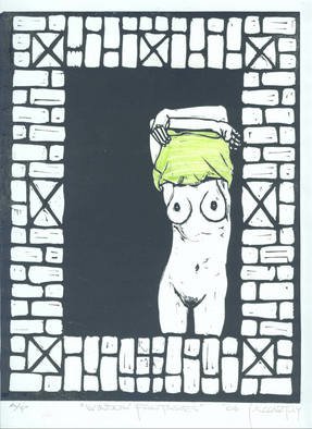Jack Mccarthy: 'Window Fantasies', 2006 Linoleum Cut, nudes.  Somerset paper ...