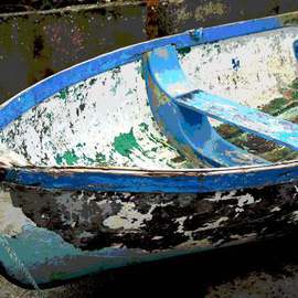 Joan Shannon: 'Boat of many colours', 2011 Color Photograph, Landscape. Artist Description:  boat, row, paint, flake, colour, color, derelict, abandoned    ...
