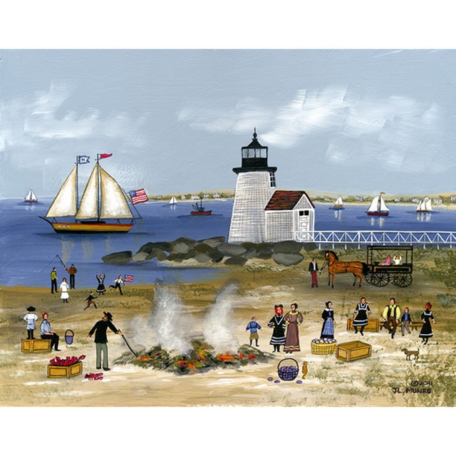 Janet Munro  'Clam Bake At Brant Point, Nantucket', created in 2015, Original Painting Other.