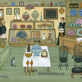 Janet Munro: 'Petticoat Row, Mary Nyes Shop', 2010 Other Painting, Americana. Artist Description:     Interior scene of Mary Nyes Shop on Petticoat Row on Nantucket. ...