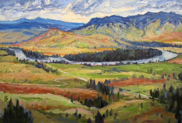 John Maurer  'Flathead River Valley Montana', created in 2014, Original Painting Acrylic.