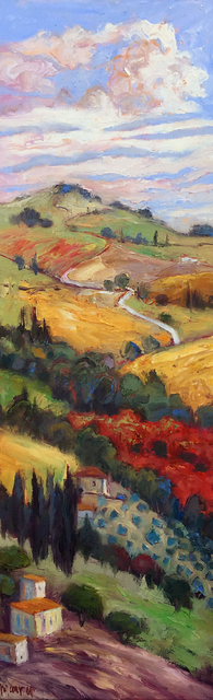 Artist John Maurer. 'Autumn In Toscana' Artwork Image, Created in 2020, Original Painting Acrylic. #art #artist