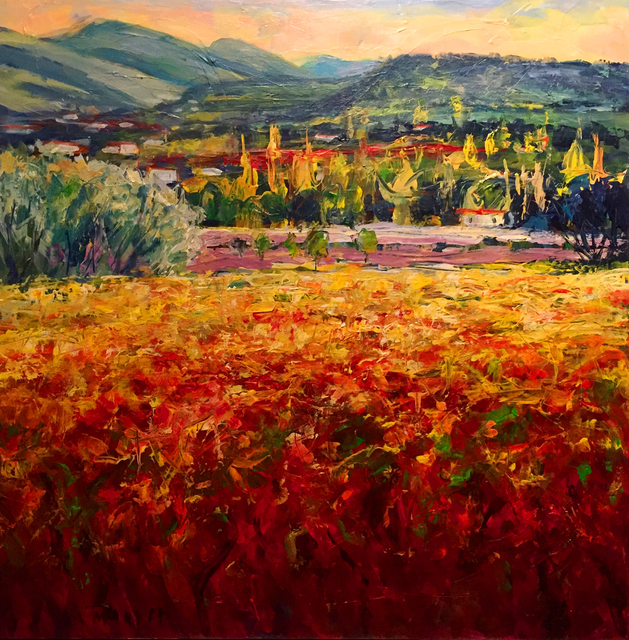 John Maurer  'Provence Ablaze', created in 2019, Original Painting Acrylic.