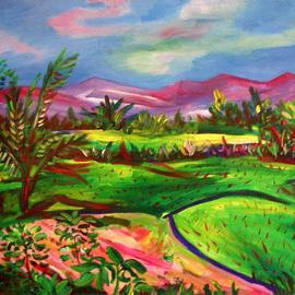 Jeanie Merila: 'Geria Land Before the Wall', 2004 Acrylic Painting, Landscape. 
