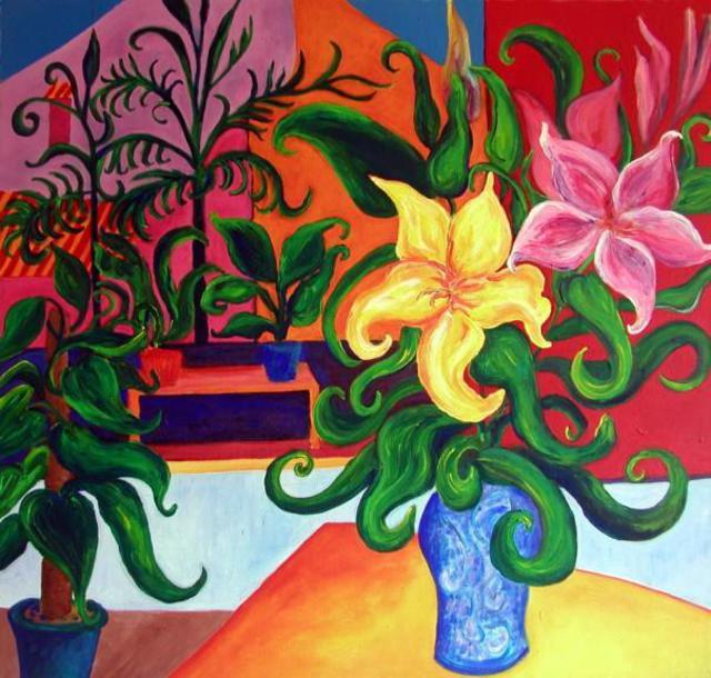 Jeanie Merila  'Still Life With Chinese Vase', created in 2004, Original Watercolor.