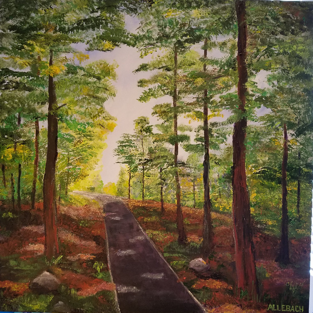Jo Allebach  'Bike Path', created in 2019, Original Painting Acrylic.