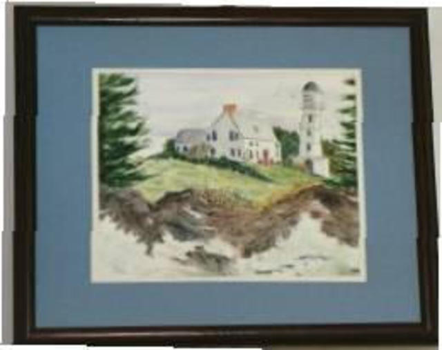 Joanna Batherson  'Cape Elizabeth Light House', created in 2003, Original Watercolor.