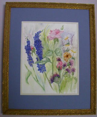 Joanna Batherson: 'Garden Blossoms', 2003 Watercolor, Floral. Artist Description: An original watercolor inspired by flowers in my garden. ...
