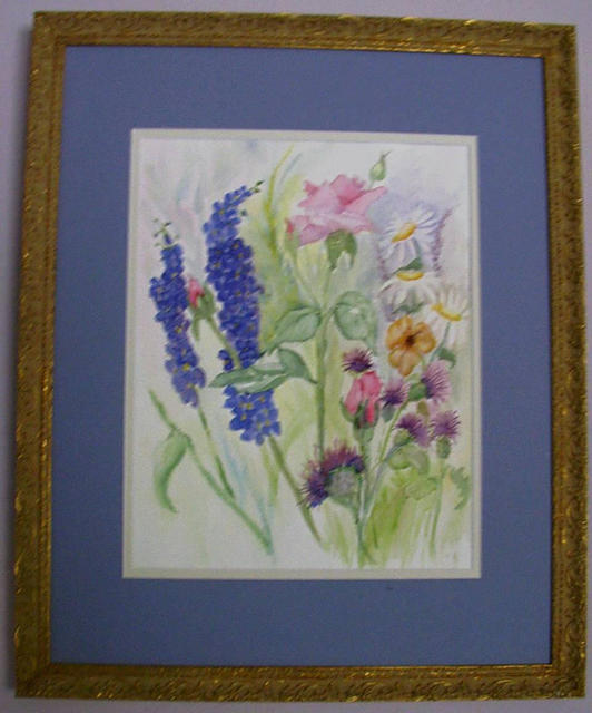 Joanna Batherson  'Garden Blossoms', created in 2003, Original Watercolor.