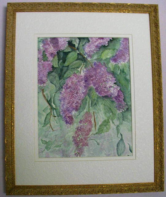 Joanna Batherson  'Lilacs In Bloom', created in 2003, Original Watercolor.