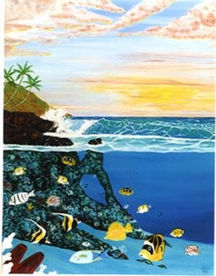 Artist Joel P Heinz Sr.. 'Maui Sunrise' Artwork Image, Created in 1996, Original Sculpture Wood. #art #artist