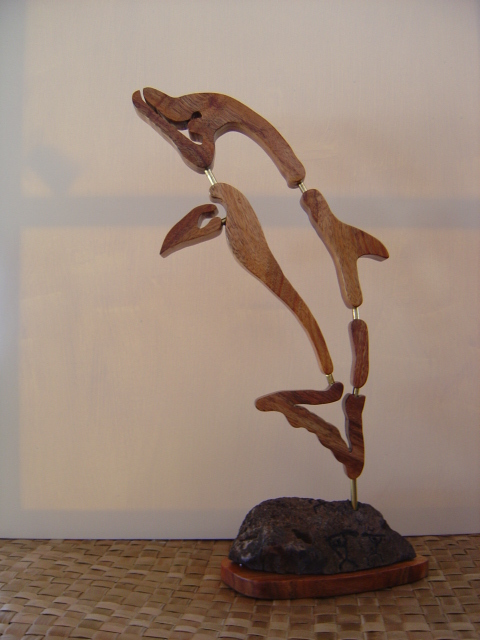 Artist Joel P Heinz Sr.. 'Petroglyph Dolphin' Artwork Image, Created in 2007, Original Sculpture Wood. #art #artist