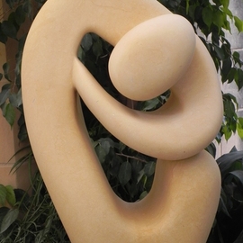 Joe Xuereb: 'introspection', 2021 Stone Sculpture, Abstract Figurative. Artist Description: This sculpture is hand carved from Globigerina limestone showing a figure s one hand moving inward  implying whole introspection. ...