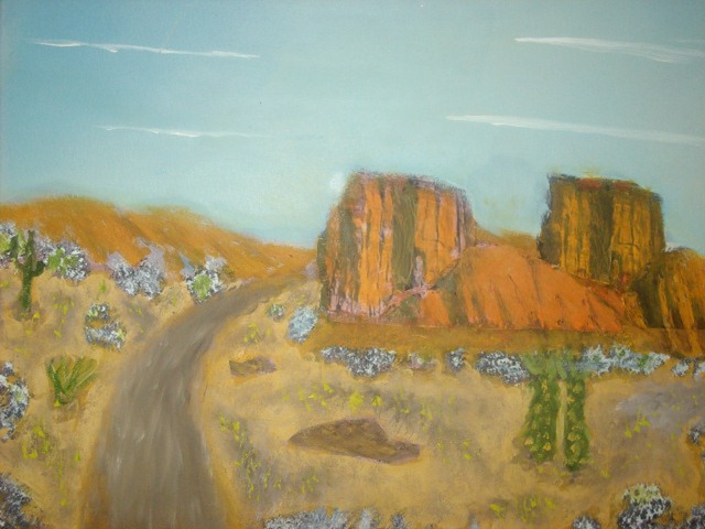 Artist John Hughes. 'Desert Road' Artwork Image, Created in 2016, Original Painting Oil. #art #artist