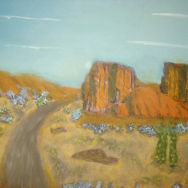 John Hughes: 'Desert Road', 2016 Oil Painting, Landscape. Artist Description: Original Oil Painting on Double Primed Cotton Canvas. Unframed. ...