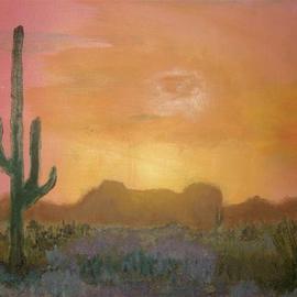 John Hughes: 'Desert Sunset', 2016 Oil Painting, Landscape. Artist Description: Original Oil Painting on Double Primed Cotton Canvas. Unframed. ...