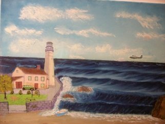 John Hughes: 'Lighthouse Living', 2016 Oil Painting, Landscape. Original Oil Painting on Double Primed Cotton Canvas. Unframed. ...
