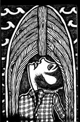 John Bonnel: 'DEATHBOAT', 2011 Pen Drawing, Fish. 