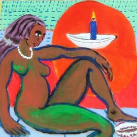 John Barbato: 'Yamaya', 2010 Acrylic Painting, Culture. Artist Description:  The sea goddess in Puerto Escondido ...