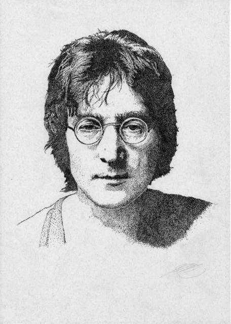 John R  Chatterton  'John Lennon', created in 2015, Original Drawing Pen.