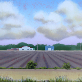 John Cielukowski: 'farm mims florida', 2019 Acrylic Painting, Landscape. Artist Description: Original acrylic painting on a reclaimed wood panel20x 24x 1. 5Finished edges.  Ready to hang. ...