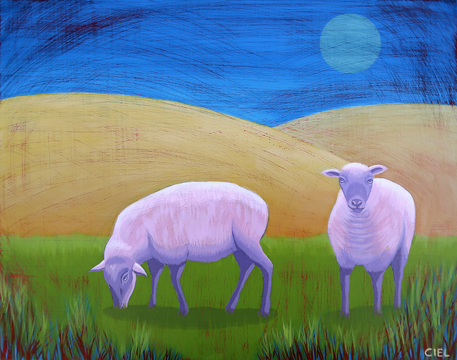John Cielukowski  'Sheep Meadow', created in 2018, Original Painting Acrylic.