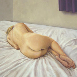John Carwithen: 'Enough', 2003 Oil Painting, nudes. Artist Description: Sleep can be our escape. ...