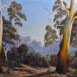 John Cocoris: 'THE SCENT OF GUMTREES', 2014 Oil Painting, Landscape. 