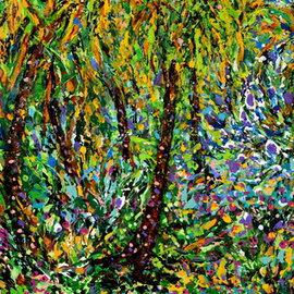 John E Metcalfe Artwork Coconut Grove, 2014 Acrylic Painting, Impressionism