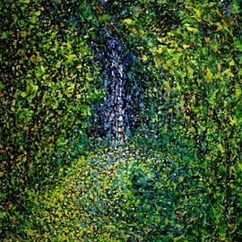 John E Metcalfe Artwork Falling Waters, 2015 Acrylic Painting, Impressionism
