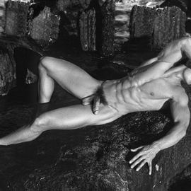 John Falocco: 'On The Rocks', 2015 Black and White Photograph, nudes. Artist Description:  Male Nude Photography ...