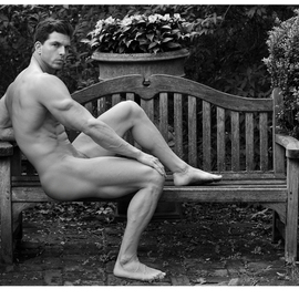 John Falocco: 'garden sculpture', 2020 Black and White Photograph, Nudes. Artist Description: 16x20 Image on 22x17 Fiber Base Paper...