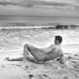 John Falocco: 'solitude', 2018 Black and White Photograph, Nudes. Artist Description: 16x16 Image on 17x22 Fiber Base Paper...
