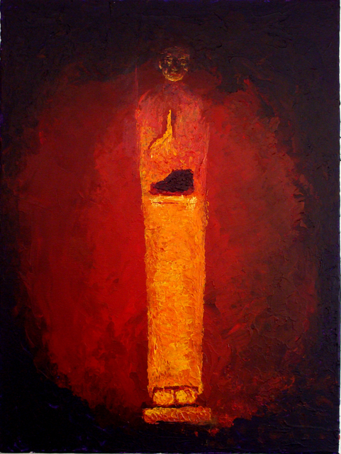 Juan Carlos Vizcarra  'Candlelight Buddha', created in 2012, Original Painting Acrylic.