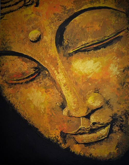 Artist Juan Carlos Vizcarra. 'Golden Buddha' Artwork Image, Created in 2015, Original Painting Acrylic. #art #artist