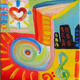 John Pescoran: 'Pescoran Music My Way', 2010 Oil Painting, Surrealism. Artist Description:  painting, modern, pop, surreal, piano, city, music, pop- art, day, john pescoran,           ...
