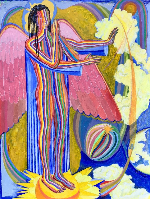John Powell  'Angel Protecting The Earth ', created in 2019, Original Painting Other.