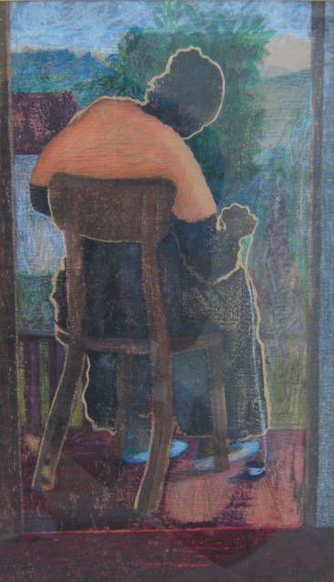 John Powell  'Lady Knitting Giclee', created in 2009, Original Printmaking Lithography.