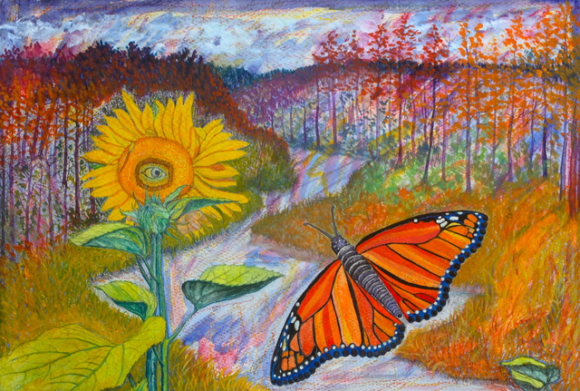 Artist John Powell. 'Monarch Butterfly' Artwork Image, Created in 2015, Original Painting Other. #art #artist