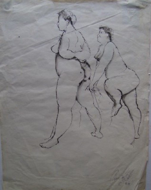 John Powell  'Nude 3', created in 1990, Original Printmaking Lithography.