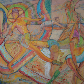 John Powell: 'Swan Lake Waltz Rehearsal', 2012 Pastel Drawing, Dance. Artist Description:  Purchase this printUS130, on Gallery Wrap OR Museum Wrap canvas OR Paper, ship via FeDEx 2- 3 business days depending on time of order From Swan Lake seriesI am intrigued by its Power and Passionit evokes grace, like a floating Swan, sleeping beauty at restas i explore aspects, ...